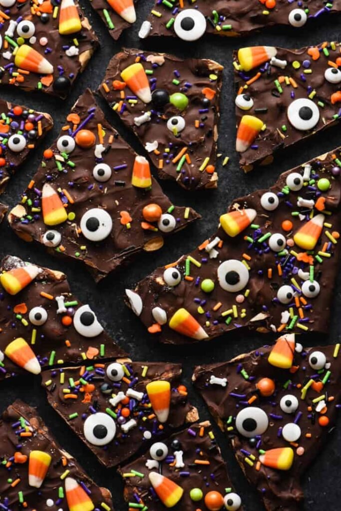 Halloween bark candy